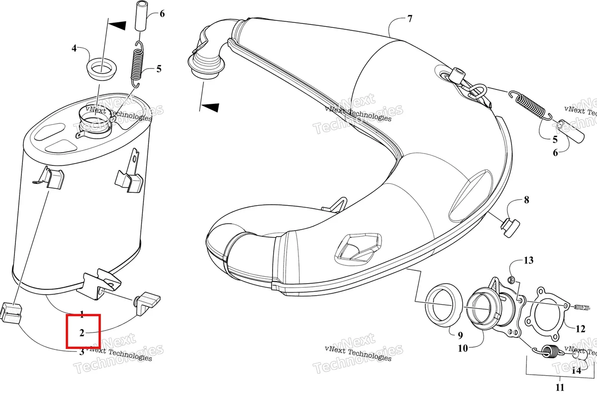 Деталь 2612-706 на схеме узла Exhaust Assembly