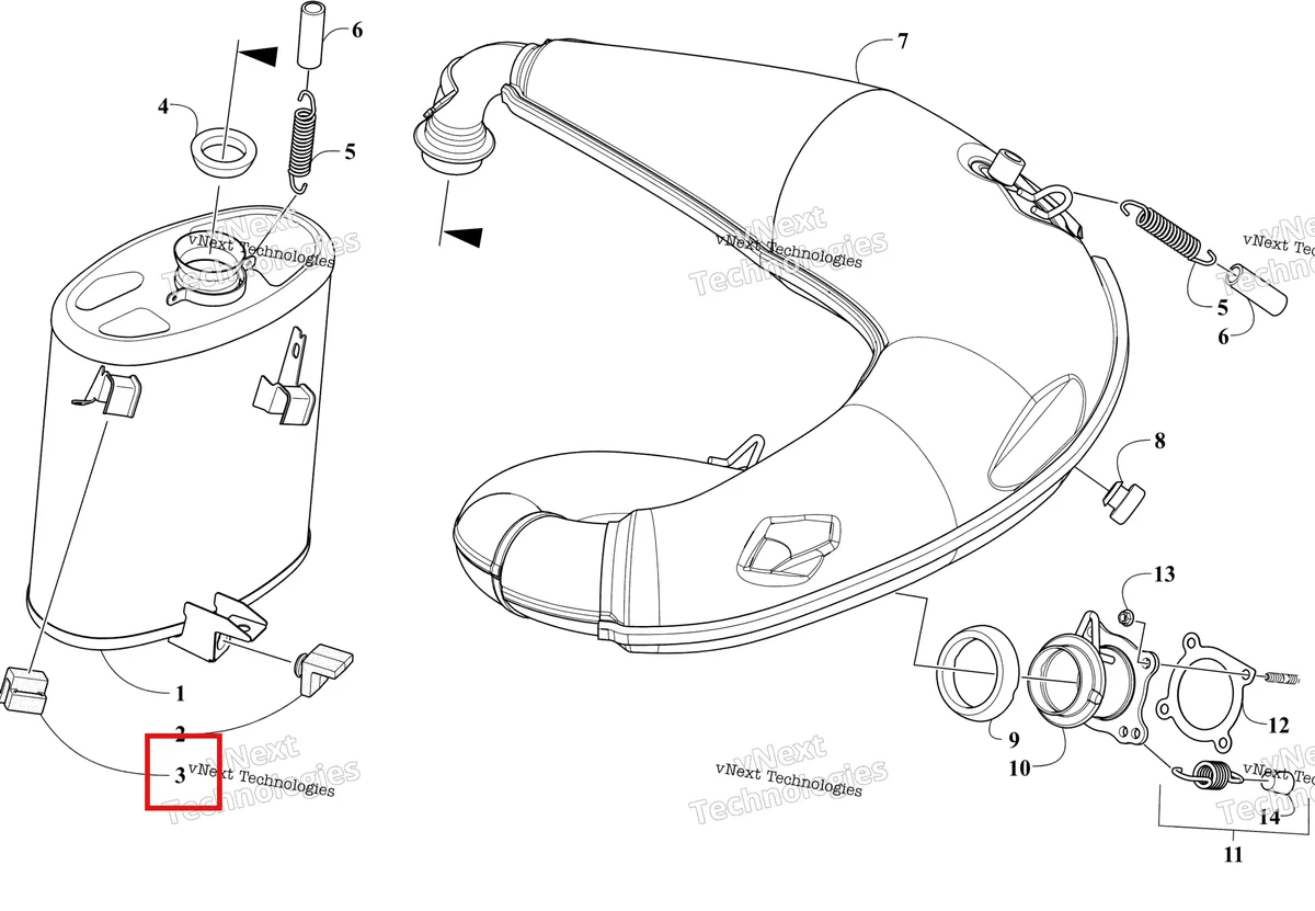 Деталь 2612-893 на схеме узла Exhaust Assembly