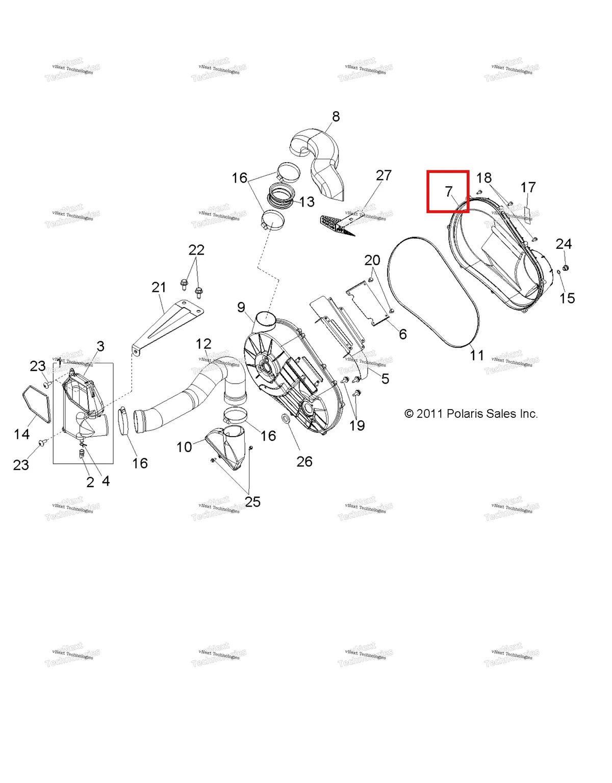 Деталь 2634160 на схеме узла Drive Train, Clutch Cover & Ducting