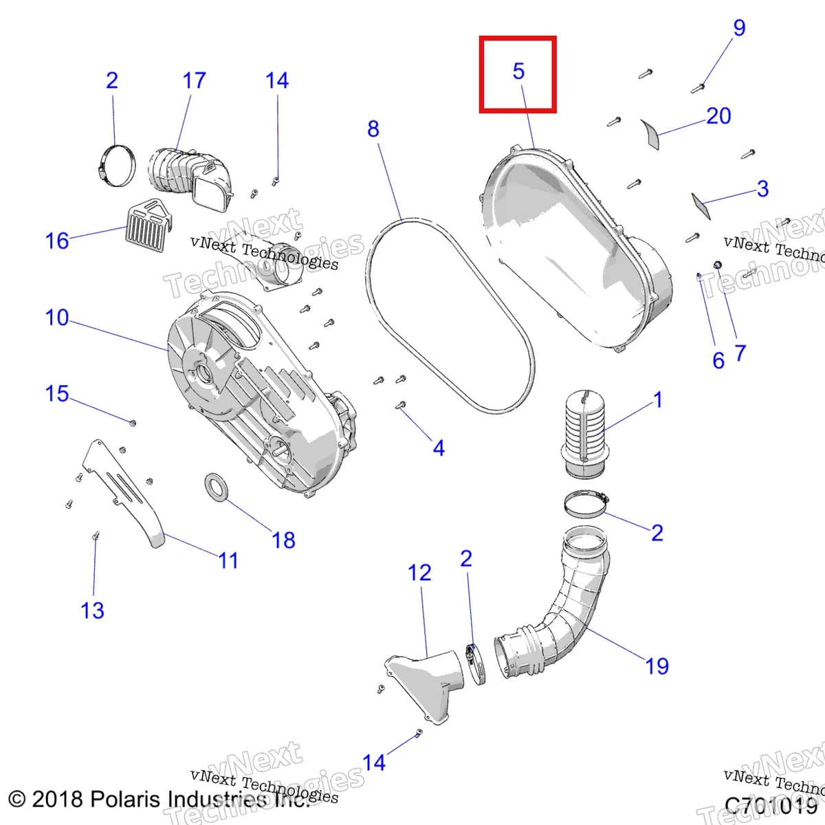 Деталь 2634179 на схеме узла Drive Train, Clutch Cover And Ducting