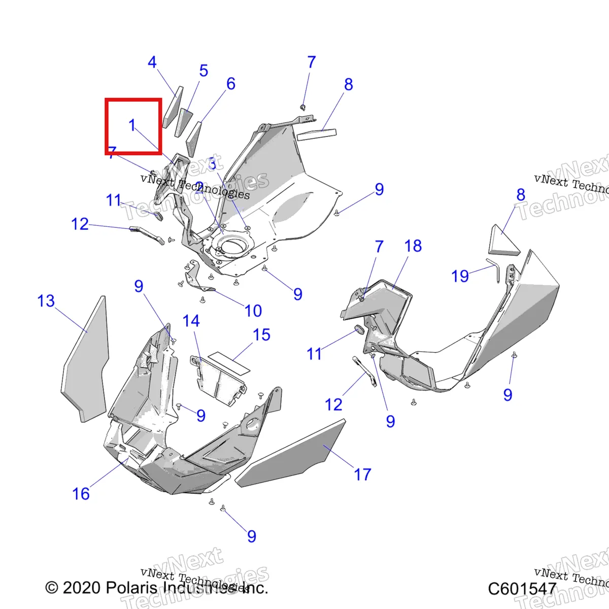 Деталь 2635757 на схеме узла 2022 Polaris 850 RMK PRO 155 2.75