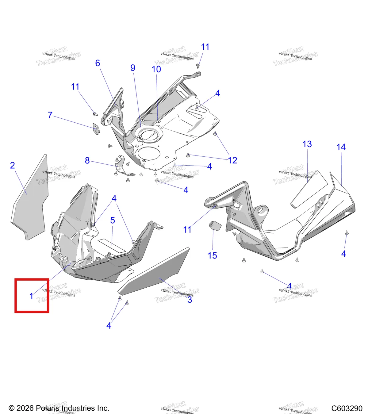 Деталь 2638437-070 на схеме узла Body, Nosepan And Fenders