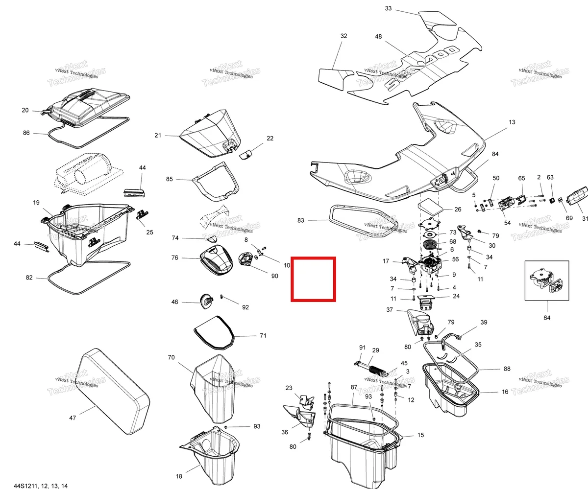 Деталь 264000067 на схеме узла Storage Compartments