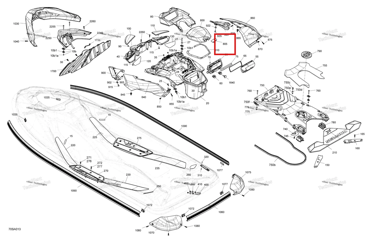 Деталь 264000091 на схеме узла 2021 Sea-Doo RXP X 300 Body - System