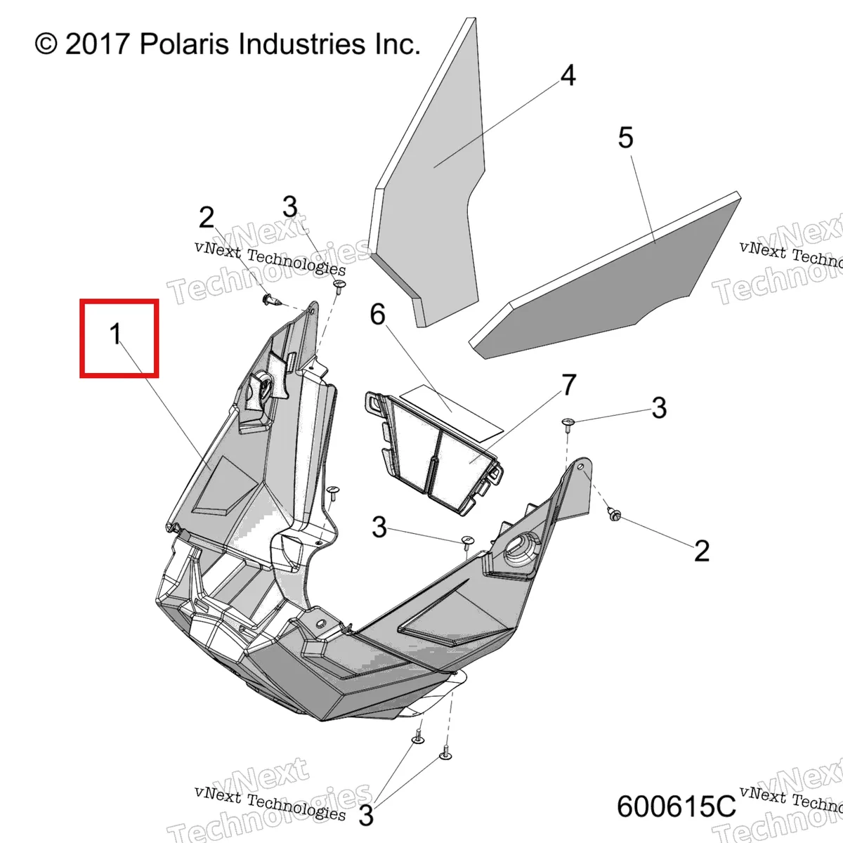Деталь 2640173-070 на схеме узла Body, Nosepan Asm