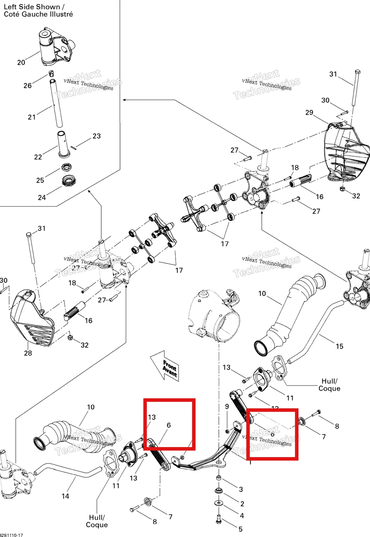 Деталь 265000013 на схеме узла 2011 Sea-Doo RXP-X 255 & RS Off Power Assisted Steering