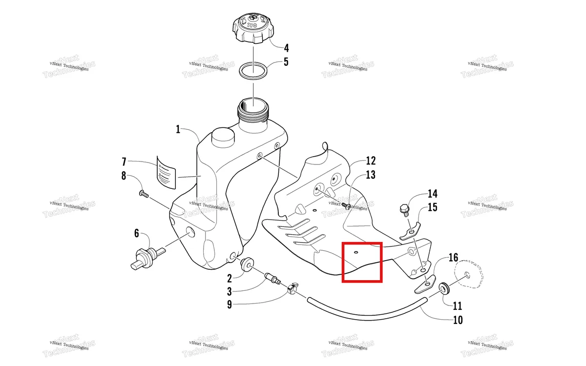 Деталь 2670-211 на схеме узла Oil Tank Assembly