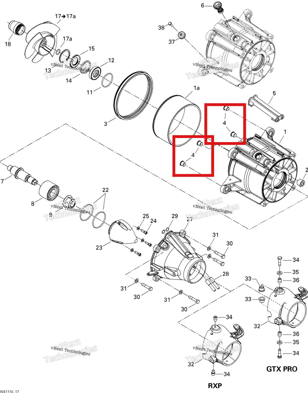 Деталь 267000093 на схеме узла 2011 Sea-Doo RXP-X 255 & RS Pump
