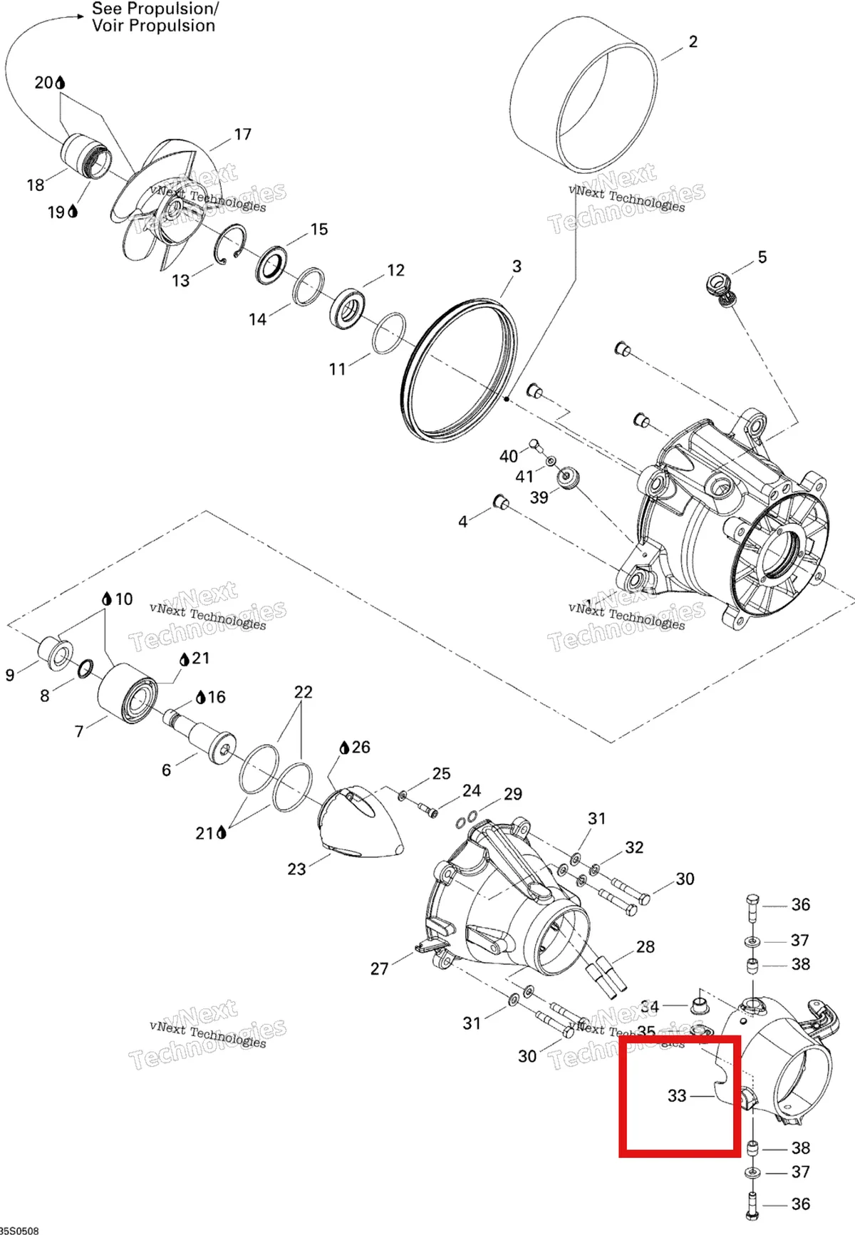 Схема применяемости: STEERING форсунка чёрный Sea-Doo 267000191