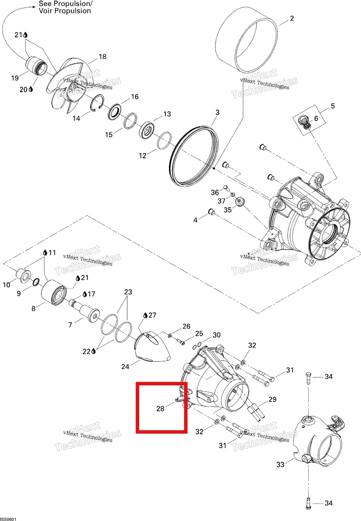 Деталь 267000216 на схеме узла 2006 Sea-Doo RXP Pump