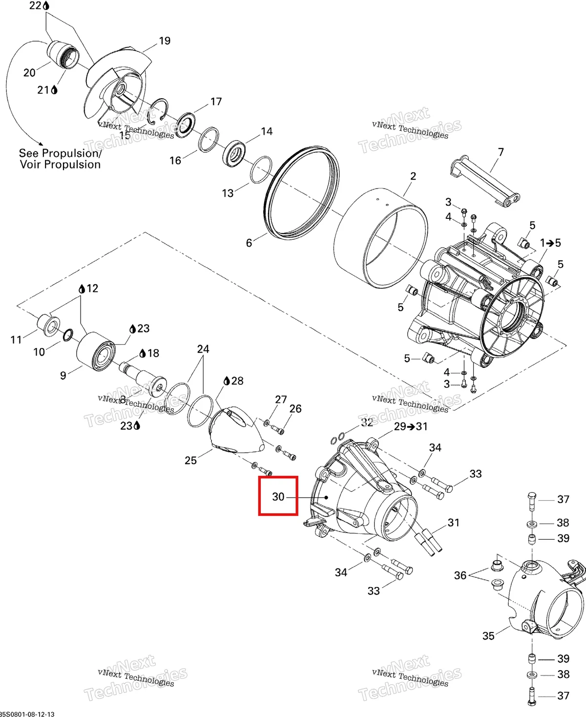 Деталь 267000226 на схеме узла 2008 Sea-Doo GTX 155 Pump