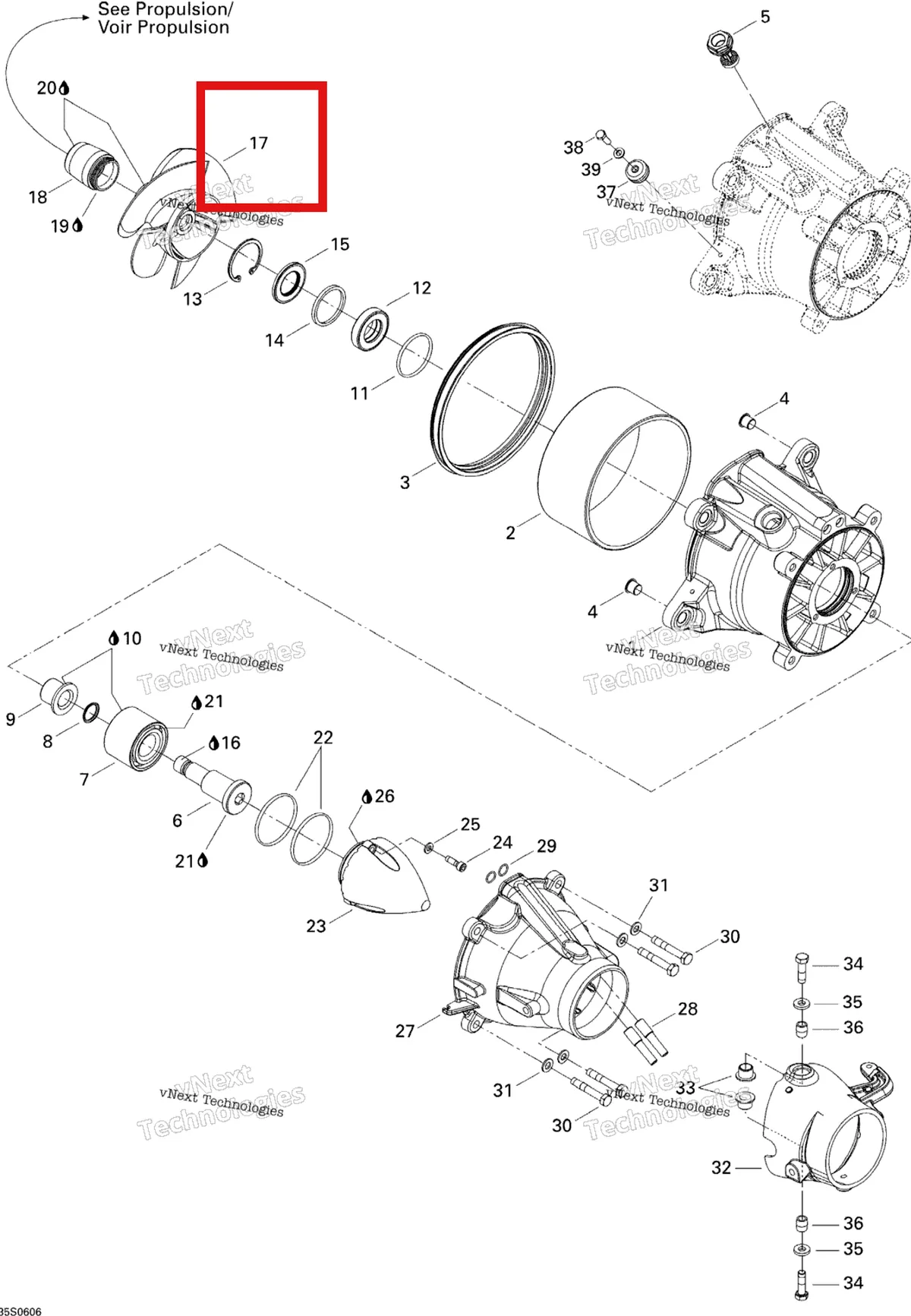 Деталь 267000285 на схеме узла 2006 Sea-Doo RXT Pump
