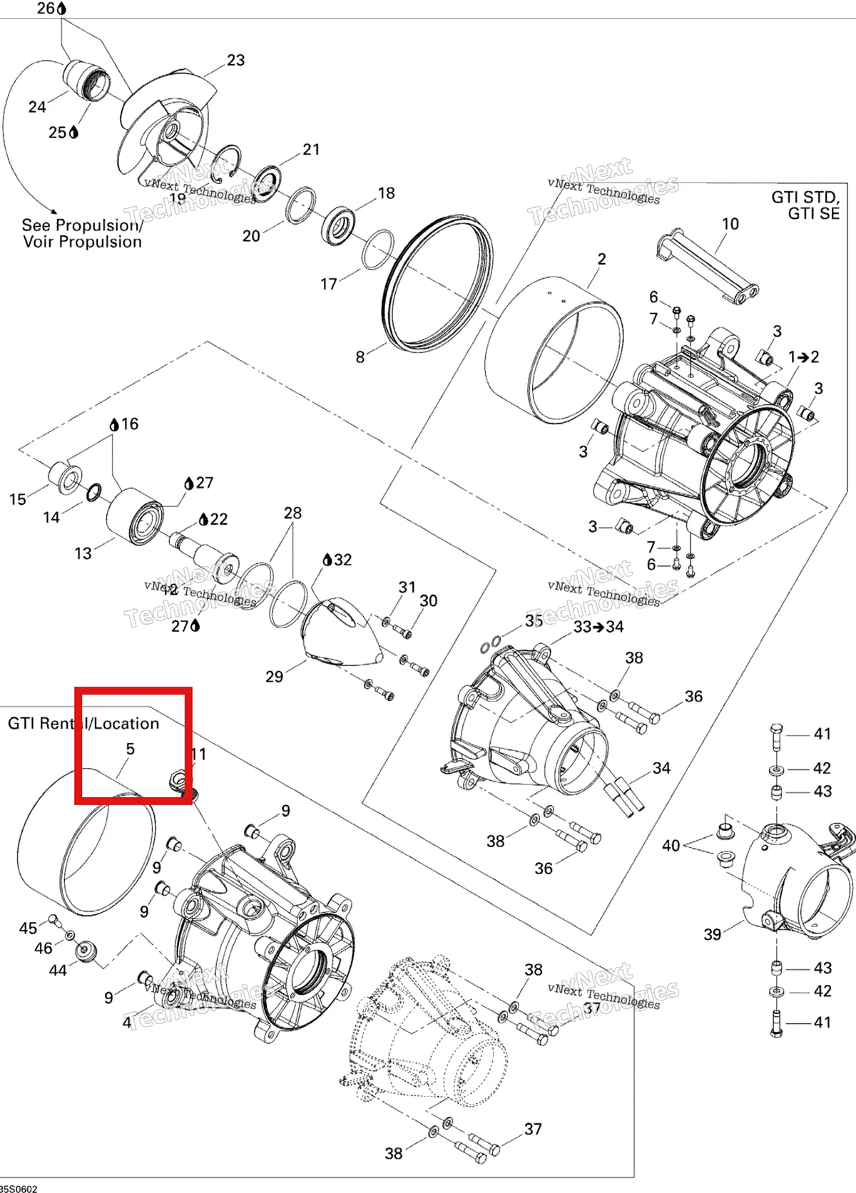 Деталь 267000309 на схеме узла 2006 Sea-Doo GTI Rental Pump Gti Rental