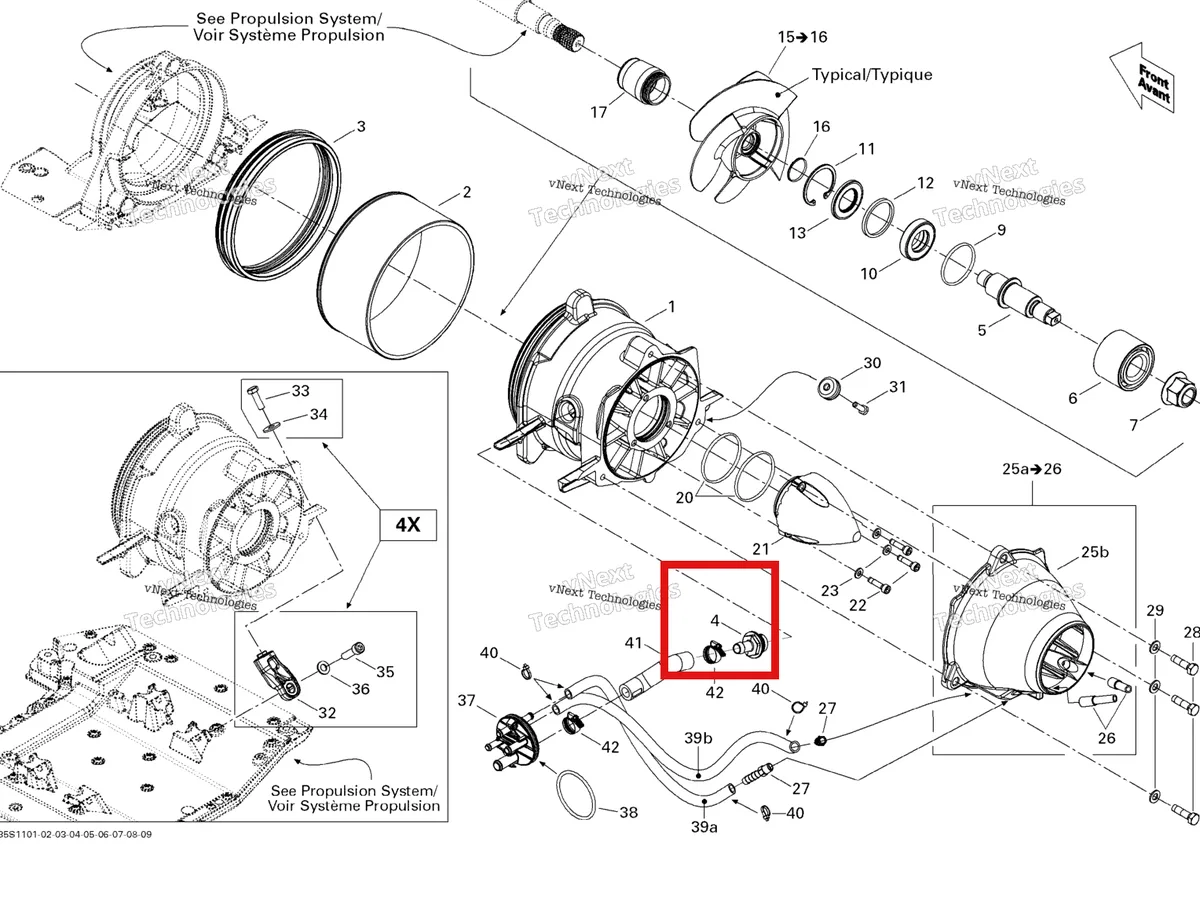 Деталь 267000387 (Фитинг Sea-Doo GTX 215 (2012) (267000387)) на схеме узла , (17CS) Pump