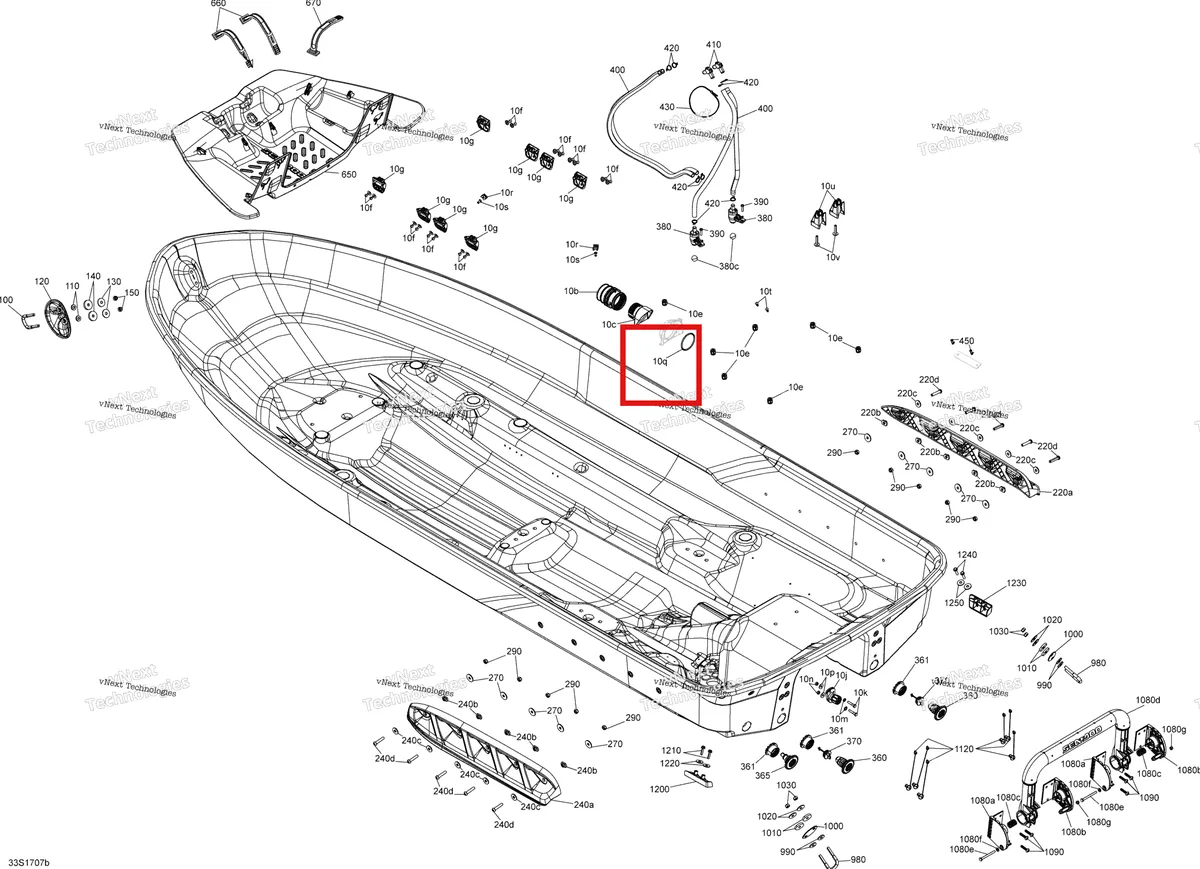 Деталь 267000477 на схеме узла 2017 Sea-Doo WAKE Hull - All Models