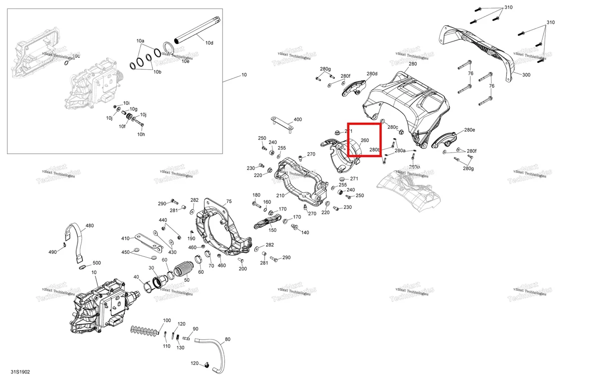 Деталь 267000732 на схеме узла 2019 Sea-Doo GTI 130 Reverse