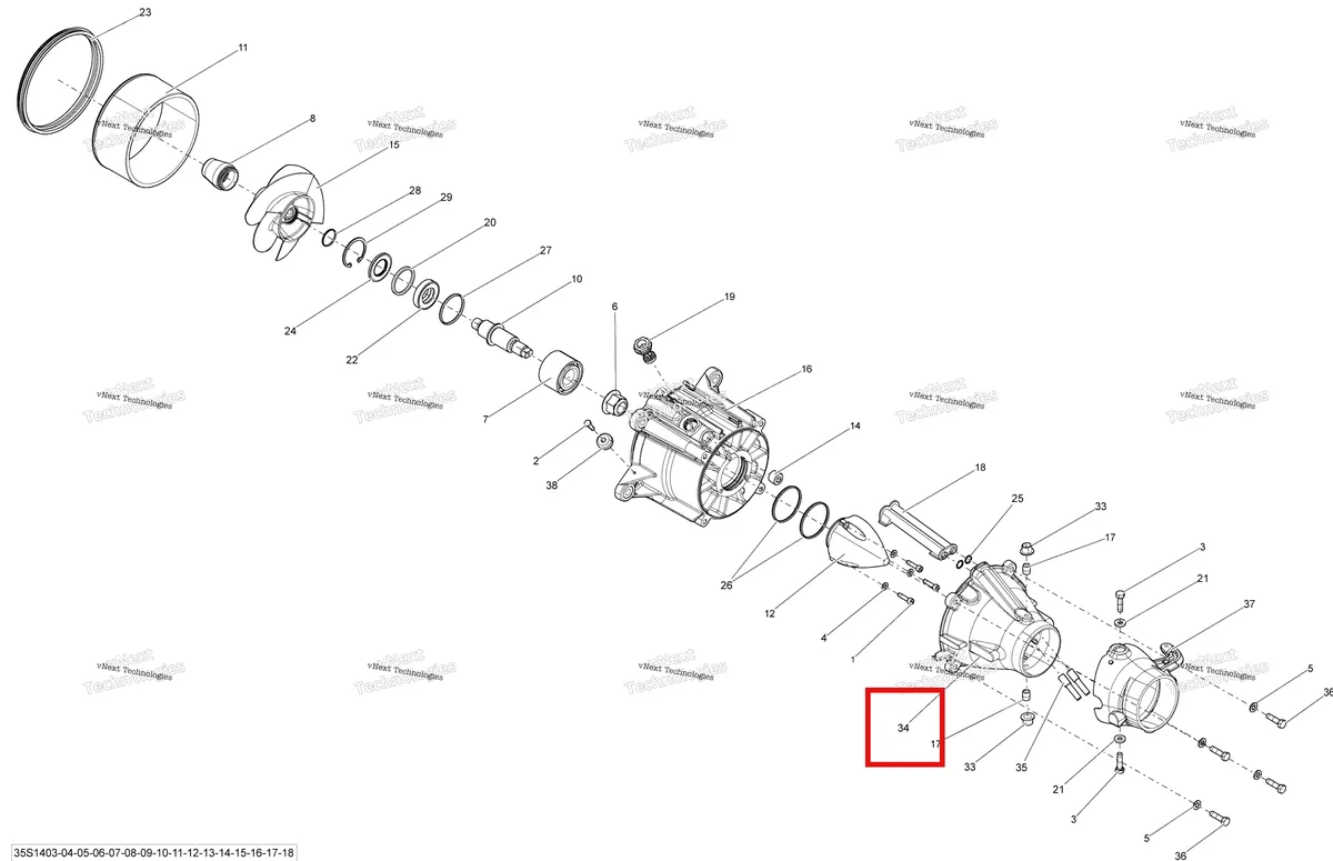 Деталь 267000787 на схеме узла 2014 Sea-Doo RXT 260 & RS Pump