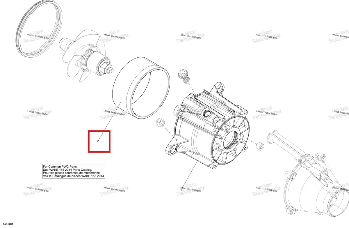 Деталь 267000800 на схеме узла 2018 Sea-Doo SAR 155 Pump