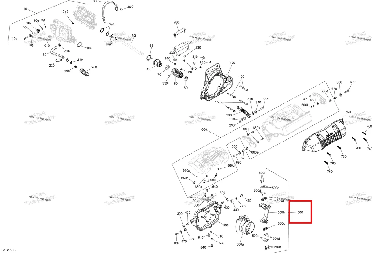 Деталь 267000905 (Форсунка в сборе Sea-Doo RXP (2016) (267000905)) на схеме узла 2018 Sea-Doo RXP 300 Reverse
