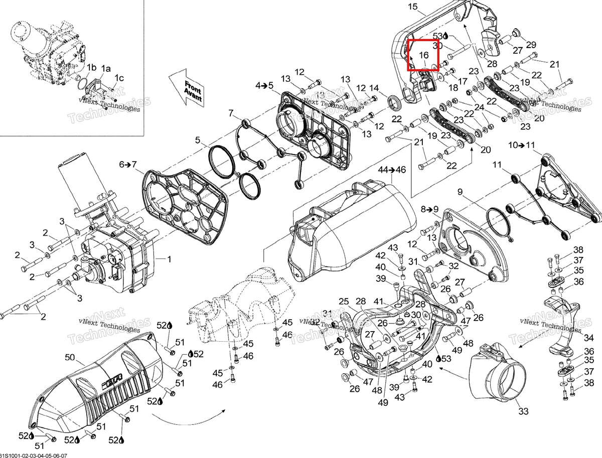 Деталь 268000057 на схеме узла 2010 Sea-Doo GTX 155 Reverse