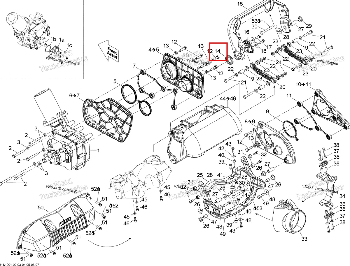 Деталь 268000065 на схеме узла 2010 Sea-Doo GTX 155 Reverse