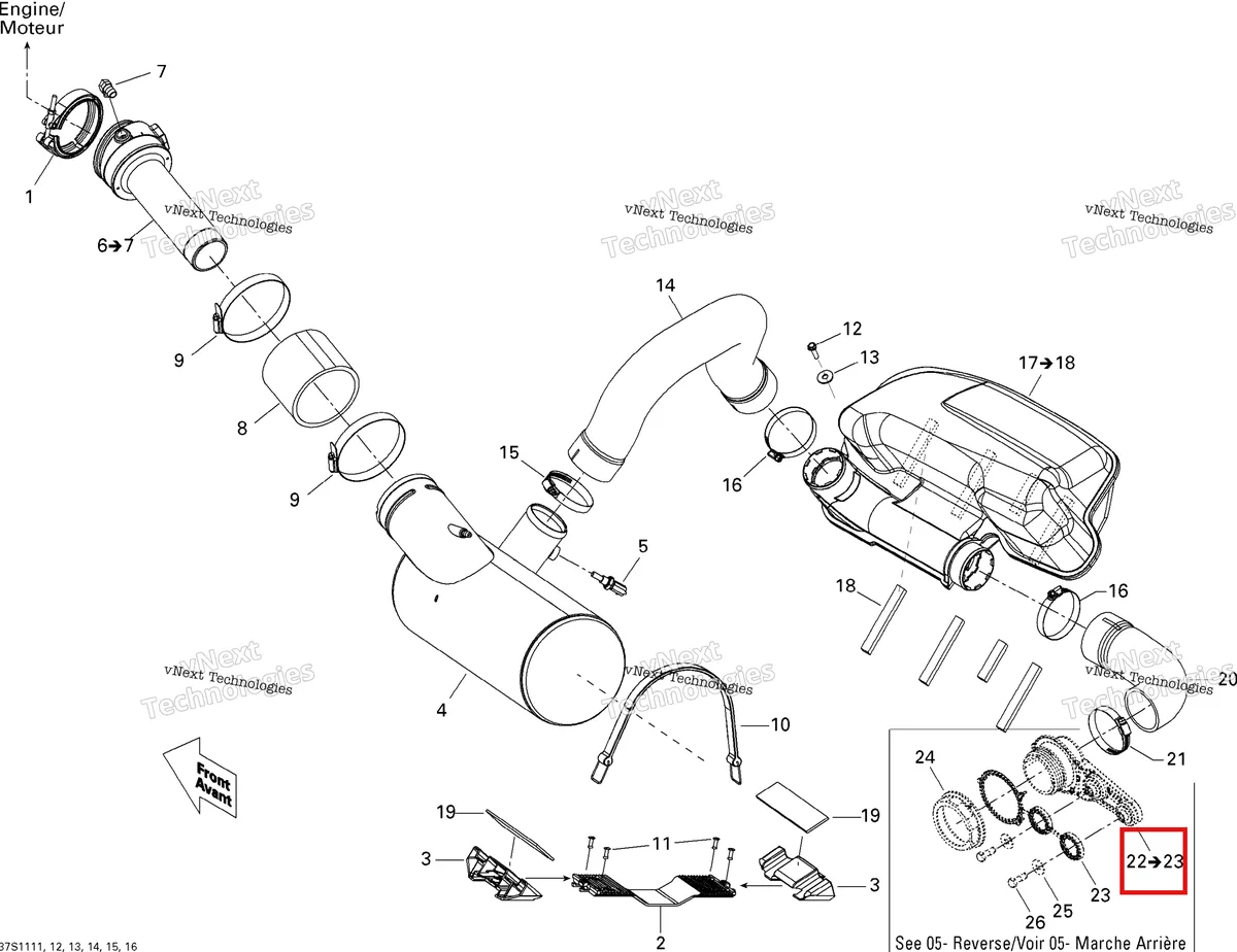 Деталь 268000103 на схеме узла Exhaust System
