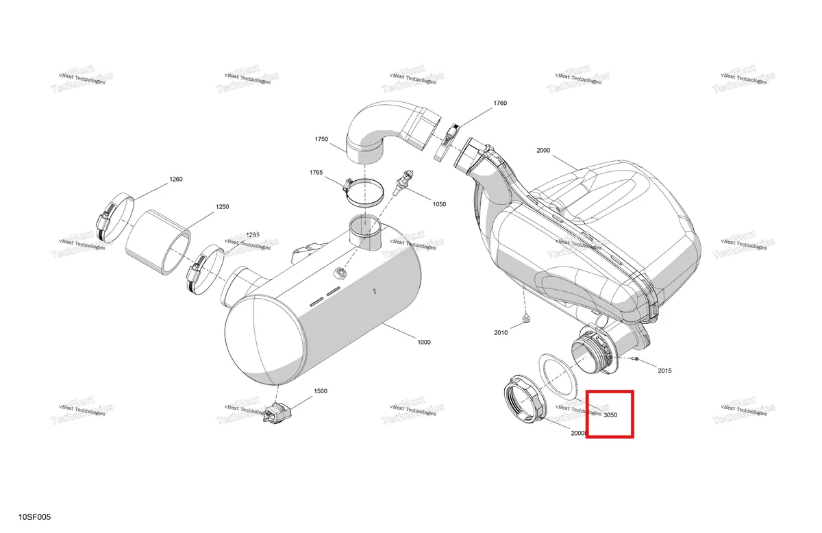 Деталь 268000112 на схеме узла 2026 Sea-Doo SPARK - 900 HO ACE - TRIXX - 66TE - Bright White - 3UP Engine - Exhaust