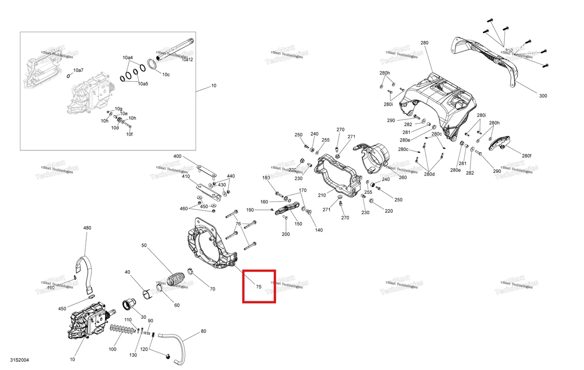 Деталь 268000266 (Кронштейн Sea-Doo RXP (2016) (268000266)) на схеме узла Reverse