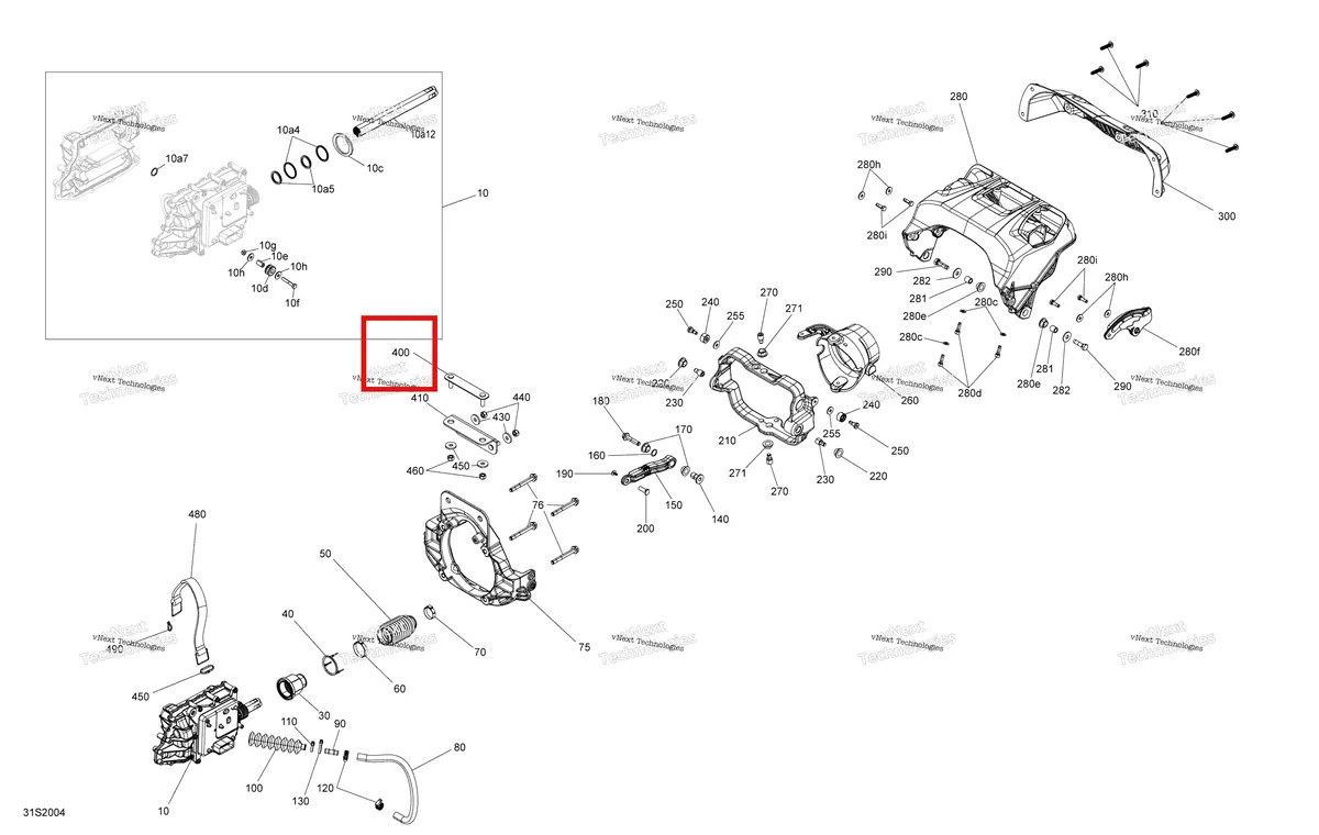 Деталь 268000271 (В сборе кронштейн Sea-Doo RXP (2016) (268000271)) на схеме узла Reverse