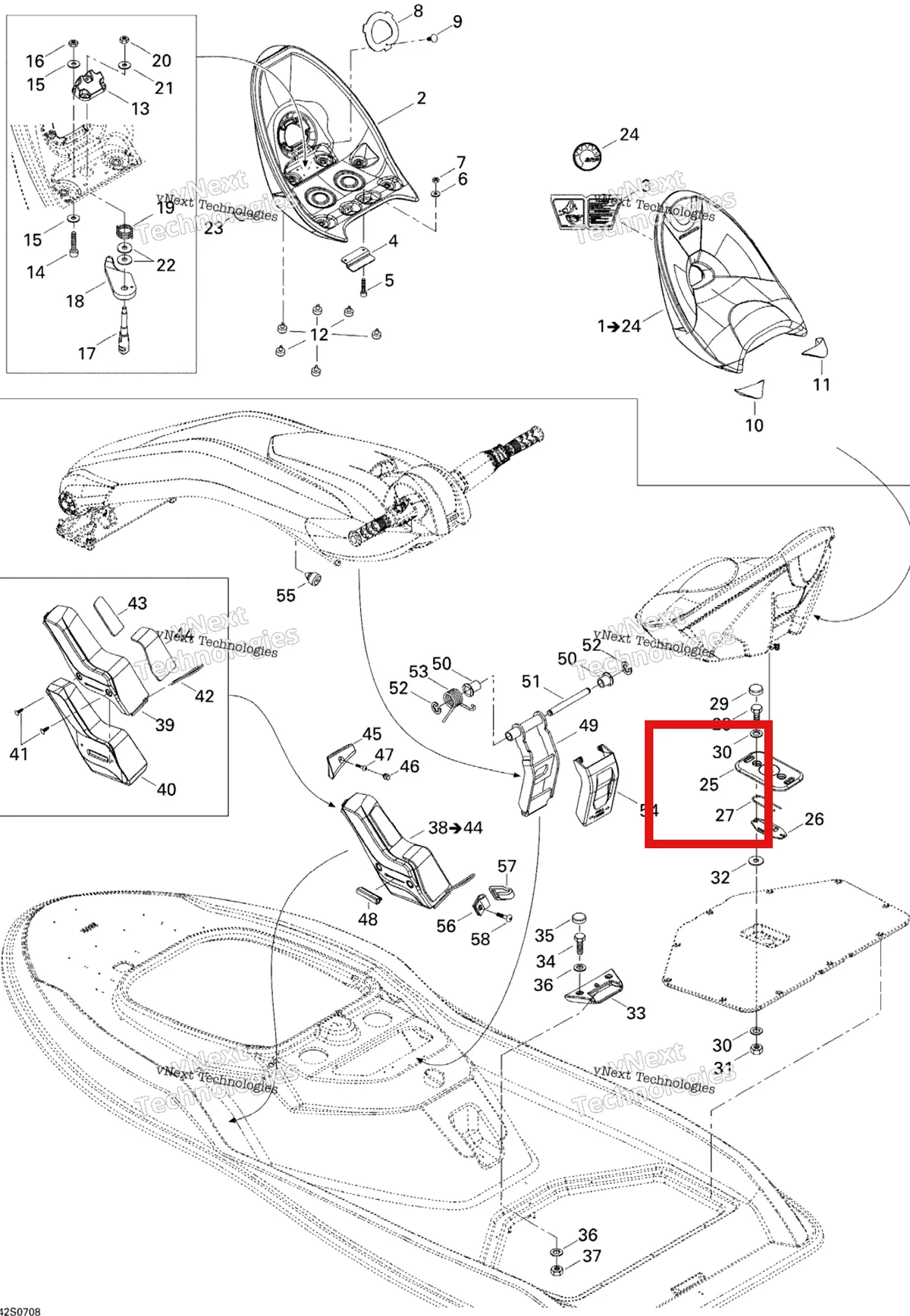 Деталь 269001156 на схеме узла 2007 Sea-Doo 3D 947 DI Kart Seat