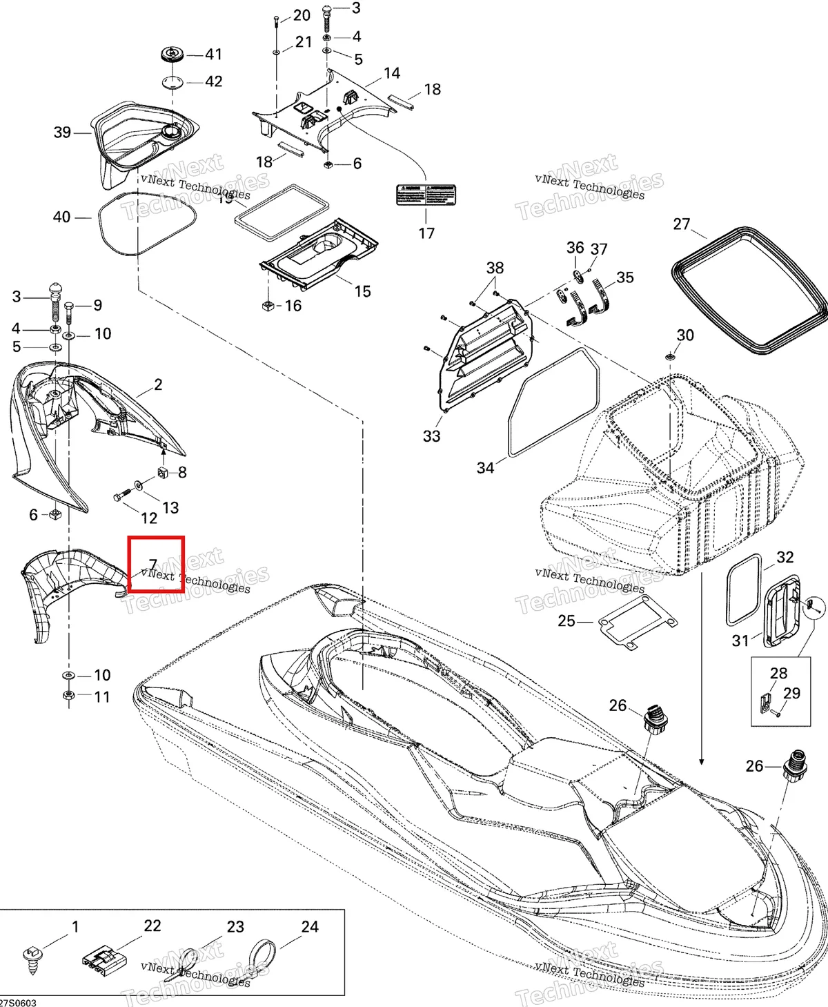 Деталь 269001266 на схеме узла 2006 Sea-Doo GTX 4-TEC SC Body, Front View