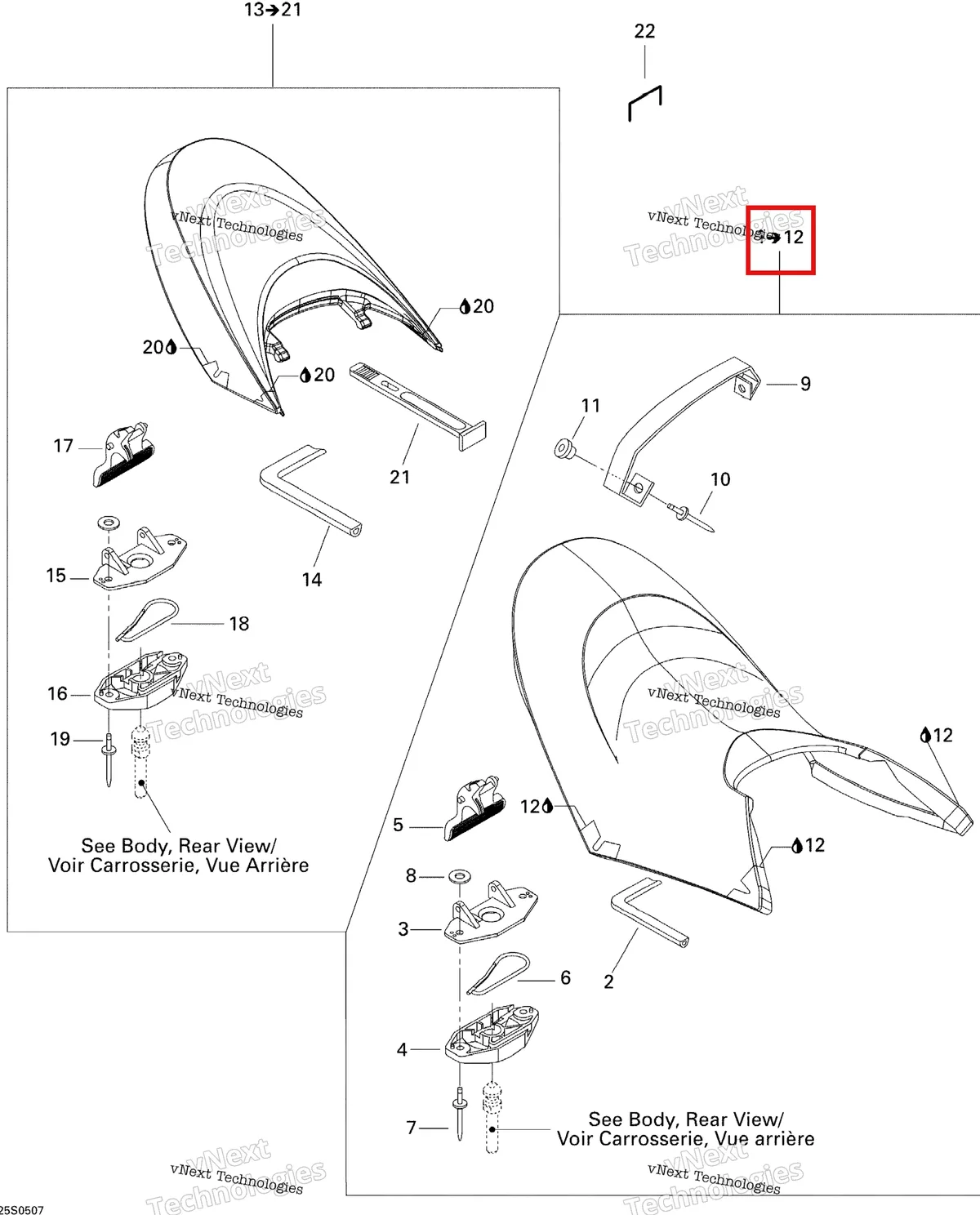 Деталь 269001340 на схеме узла 2006 Sea-Doo RXT Seat