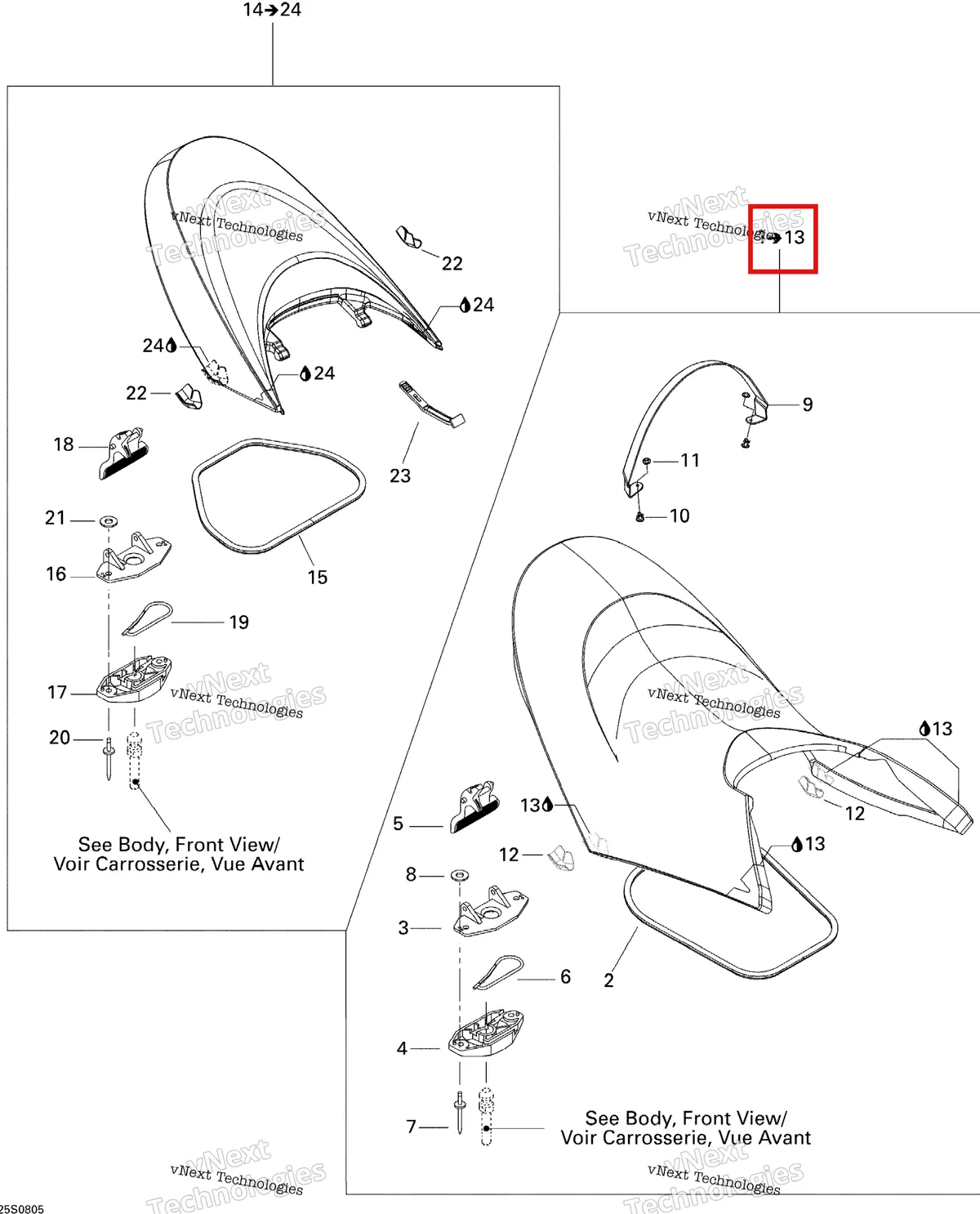 Деталь 269001416 на схеме узла 2008 Sea-Doo GTX Limited 215 Seat
