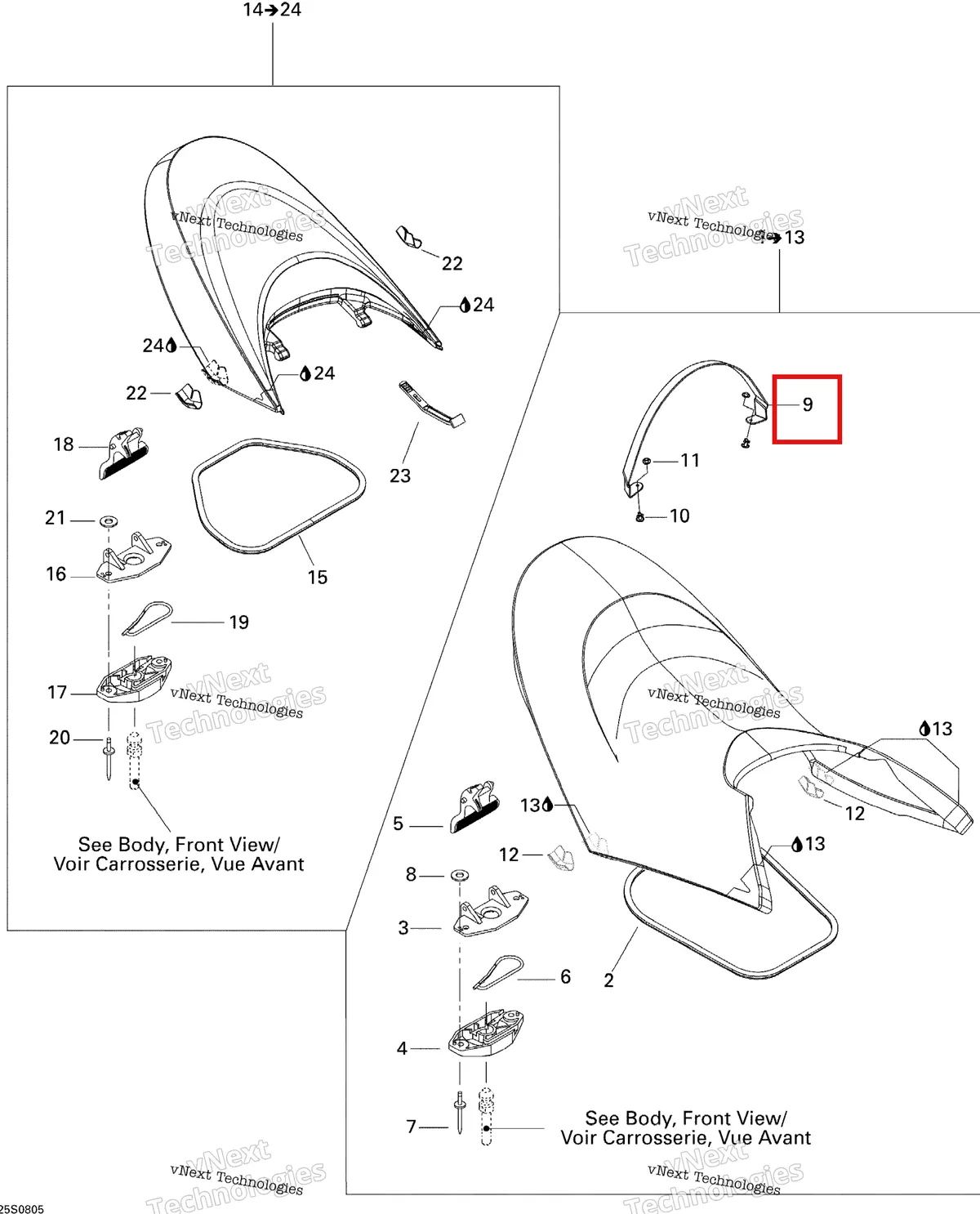 Деталь 269001419 на схеме узла 2008 Sea-Doo GTX Limited 215 Seat