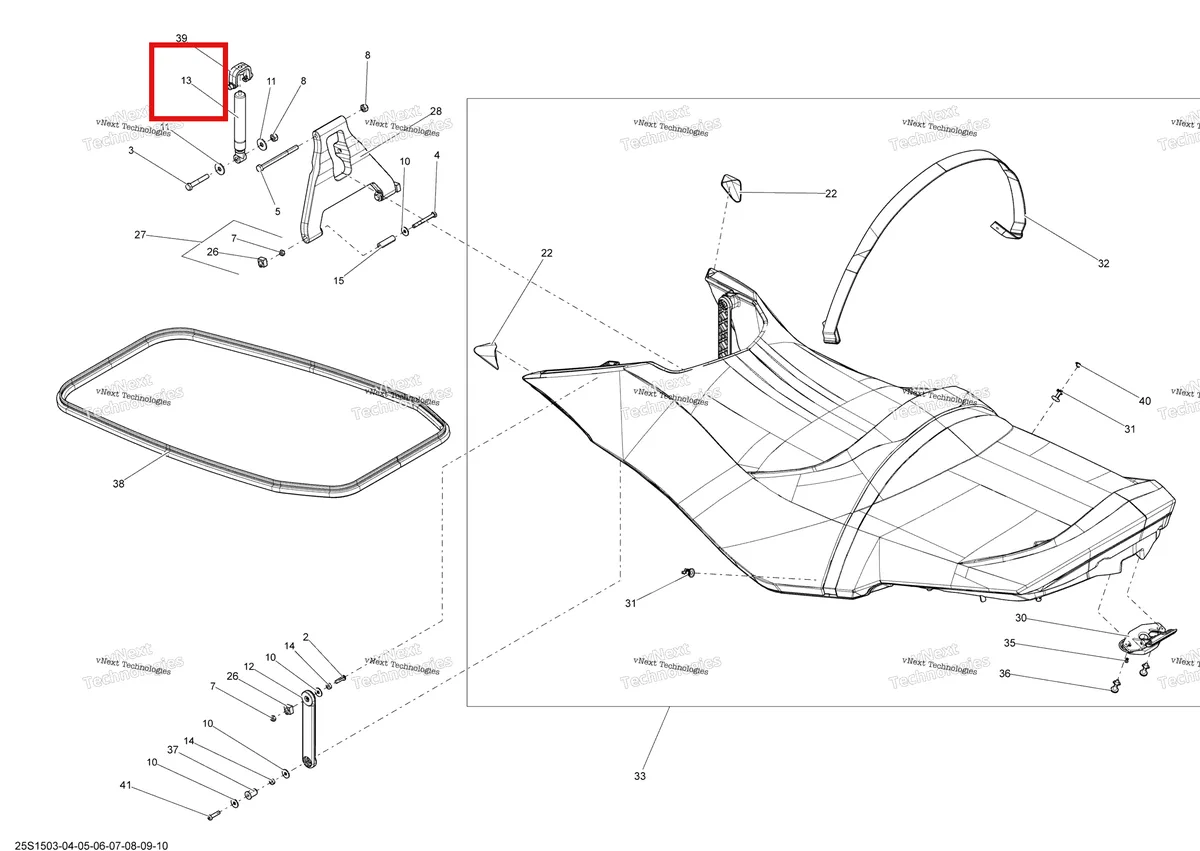 Деталь 269001537 на схеме узла 2015 Sea-Doo GTX LTD IS 260 Seat