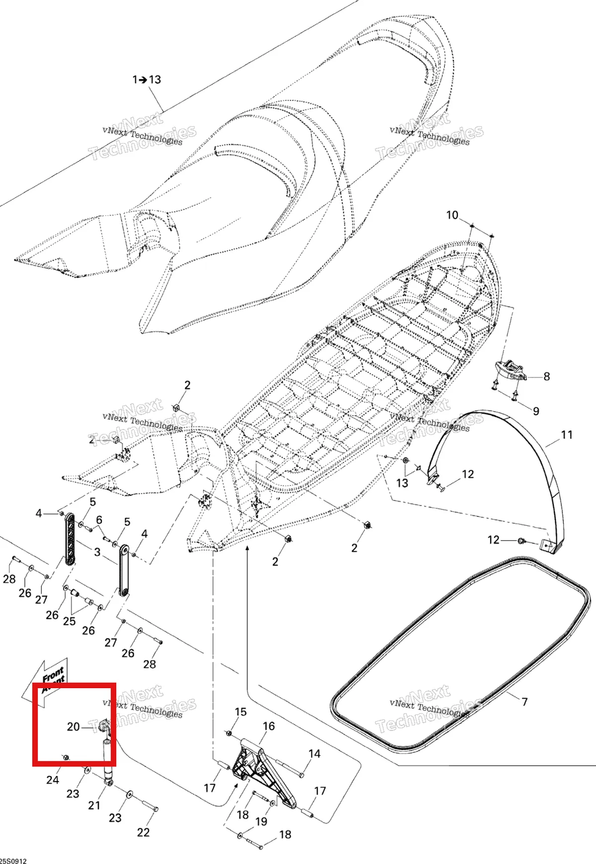 Деталь 269001575 на схеме узла 2009 Sea-Doo GTX LIMITED iS 255 Seat