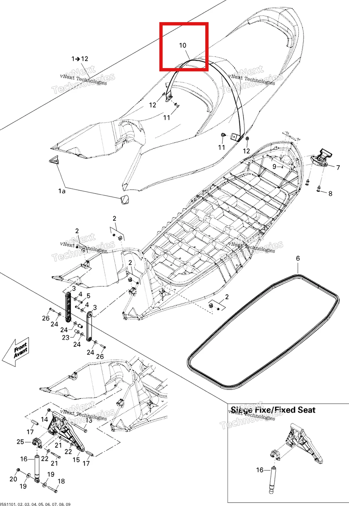 Деталь 269001674 на схеме узла 2011 Sea-Doo WAKE PRO 215 Seat
