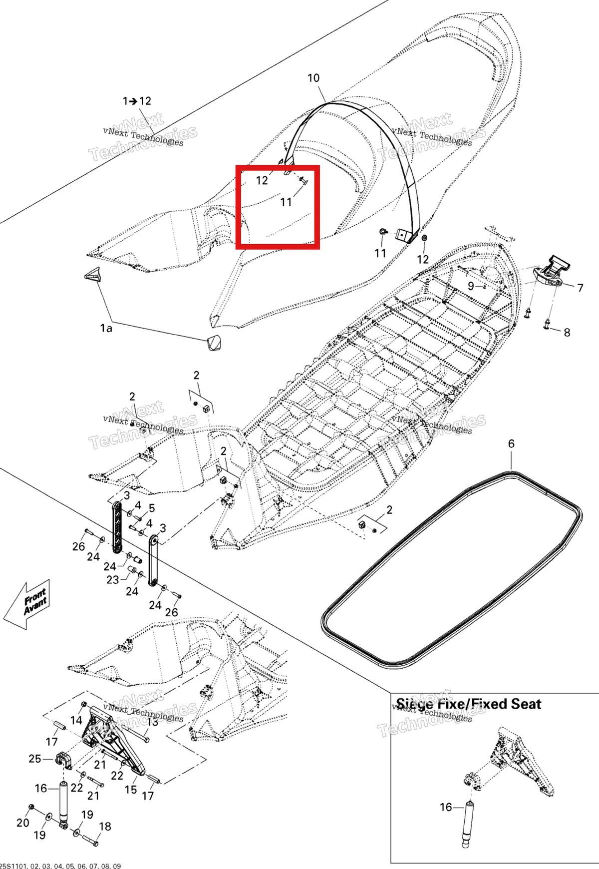 Деталь 269002073 на схеме узла 2011 Sea-Doo RXT 260 & RS Seat