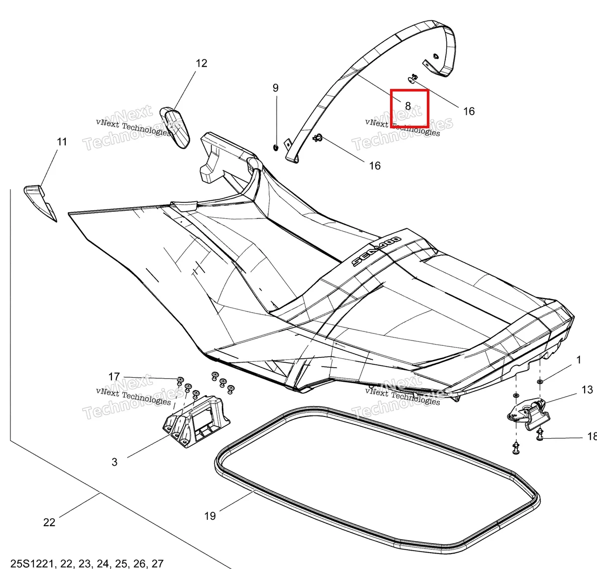 Деталь 269002090 на схеме узла Seat