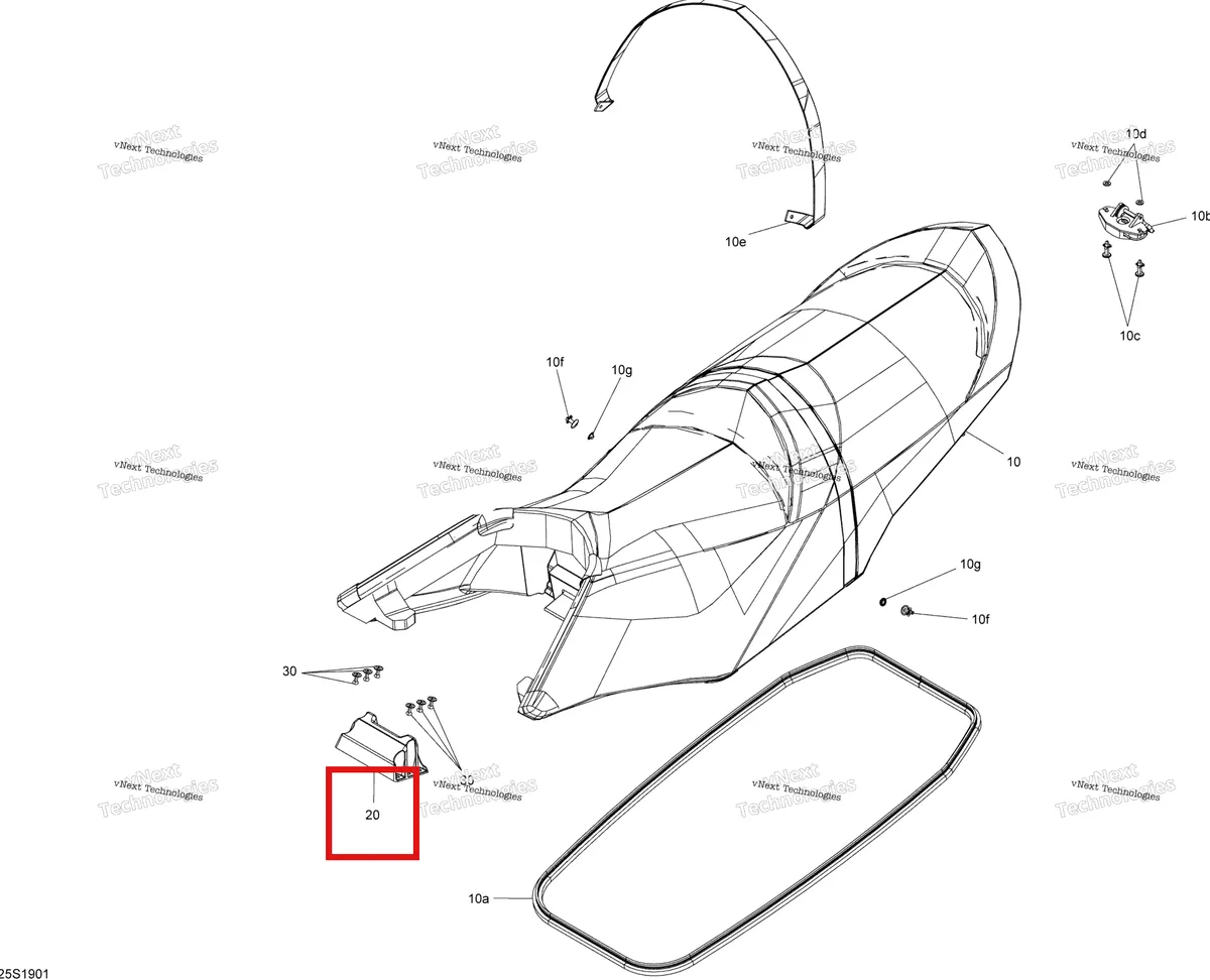 Деталь 269002151 (Сиденье розетка Sea-Doo RXP (2016) (269002151)) на схеме узла 2019 Sea-Doo GTI 90 Seat