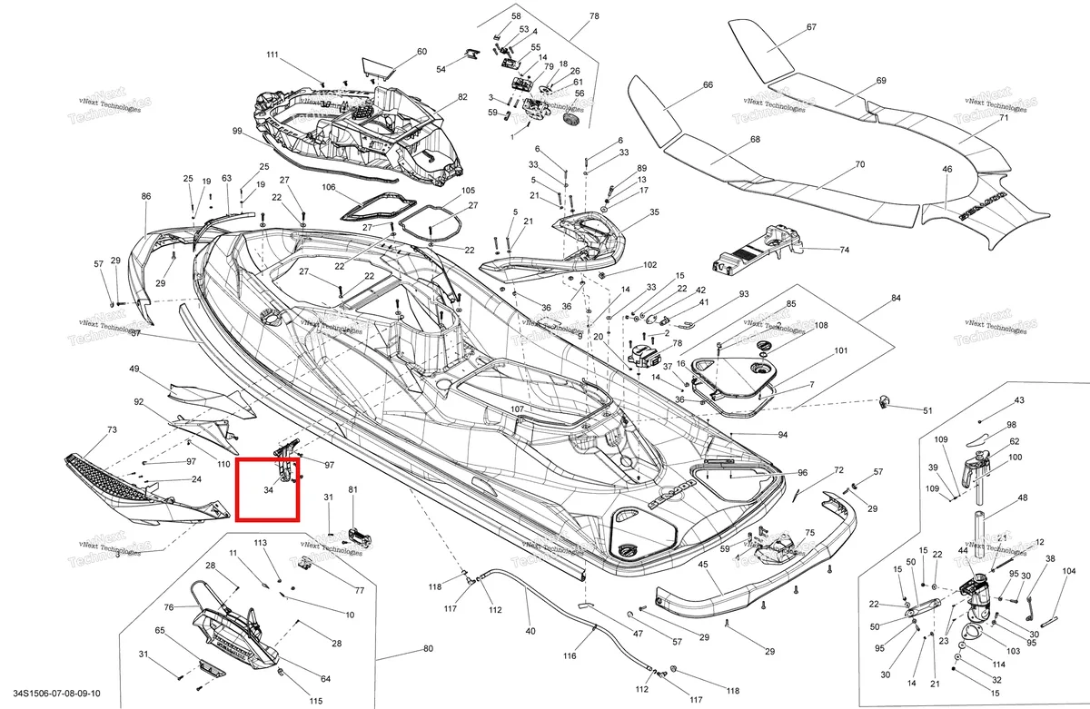 Деталь 269002162 на схеме узла 2015 Sea-Doo WAKE PRO 215 Body