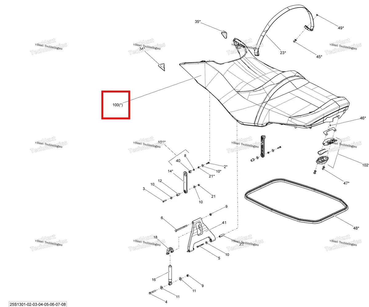 Деталь 269002355 на схеме узла 2013 Sea-Doo WAKE PRO 215 Seat