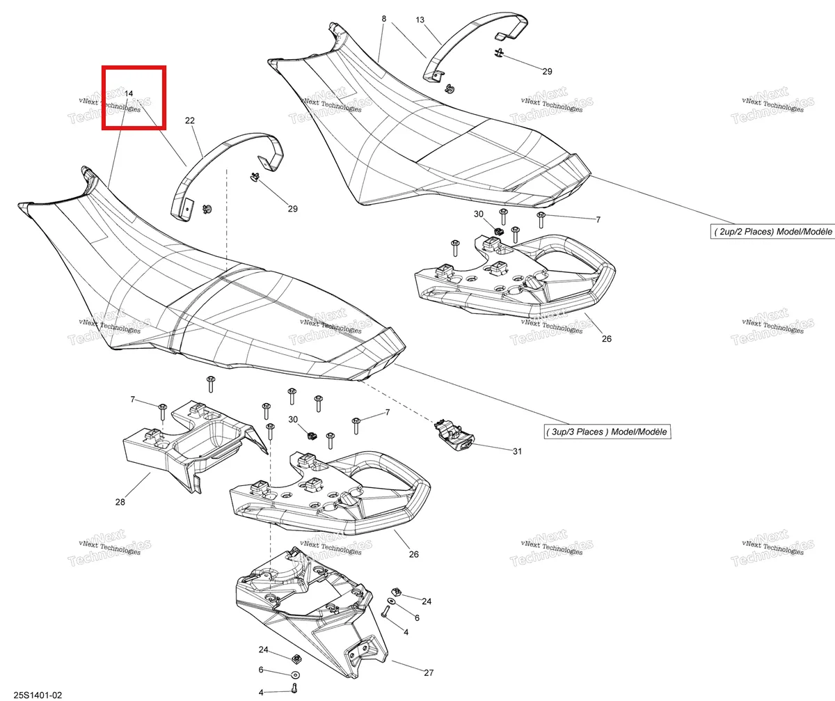 Деталь 269002437 на схеме узла Seat