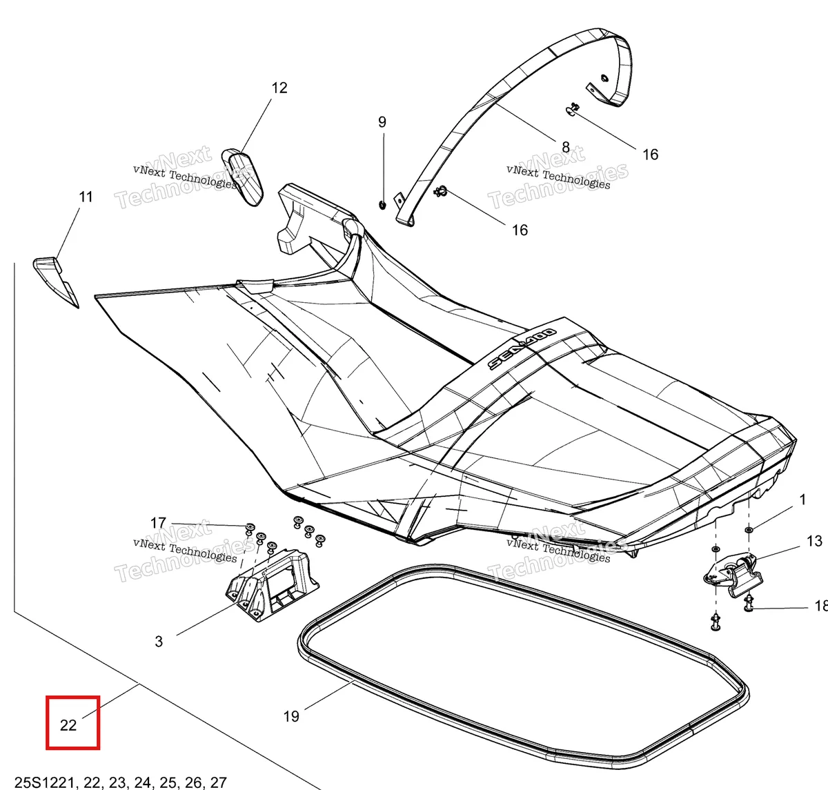 Деталь 269002458 на схеме узла Seat