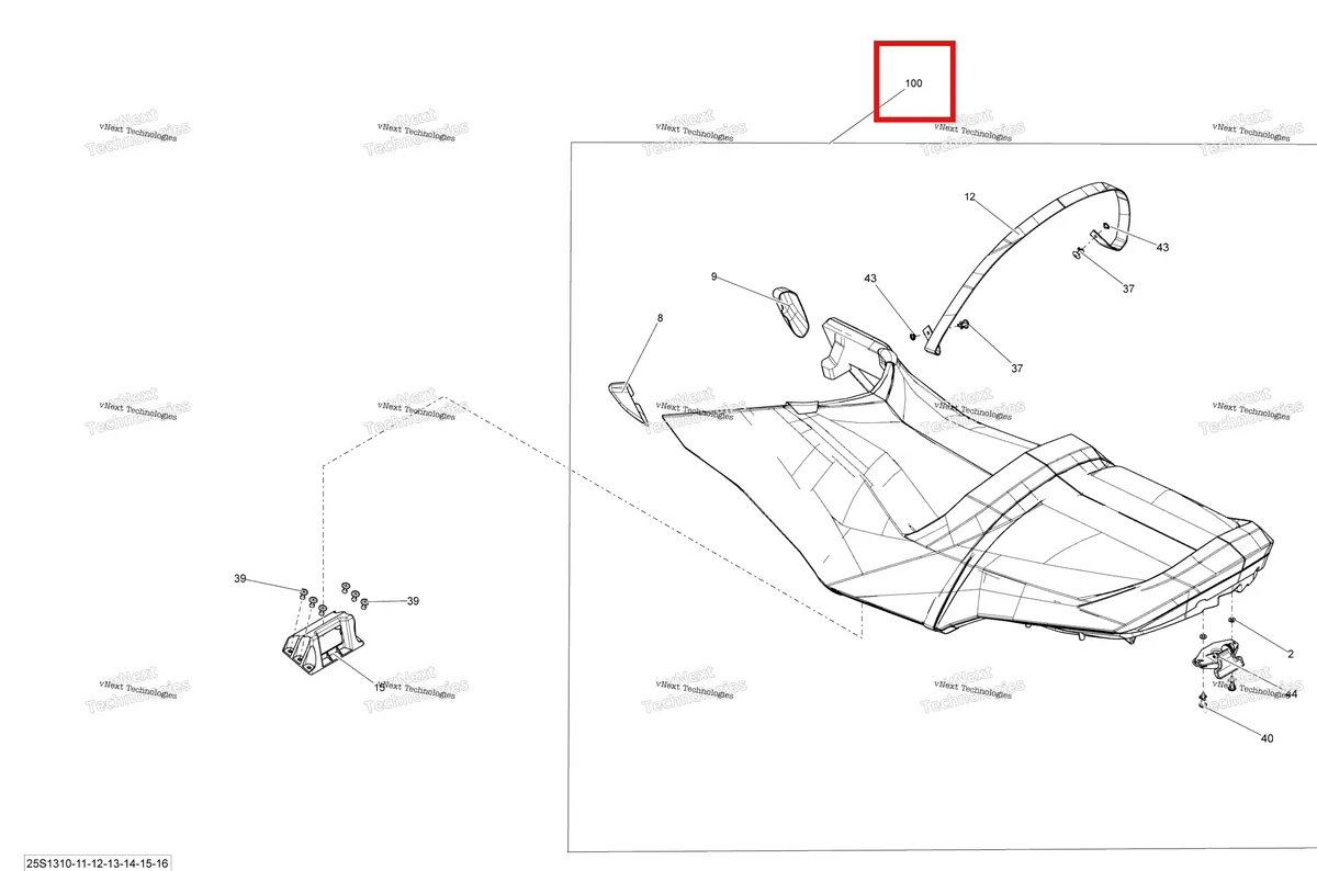 Деталь 269002463 на схеме узла 2013 Sea-Doo WAKE 155 Seat