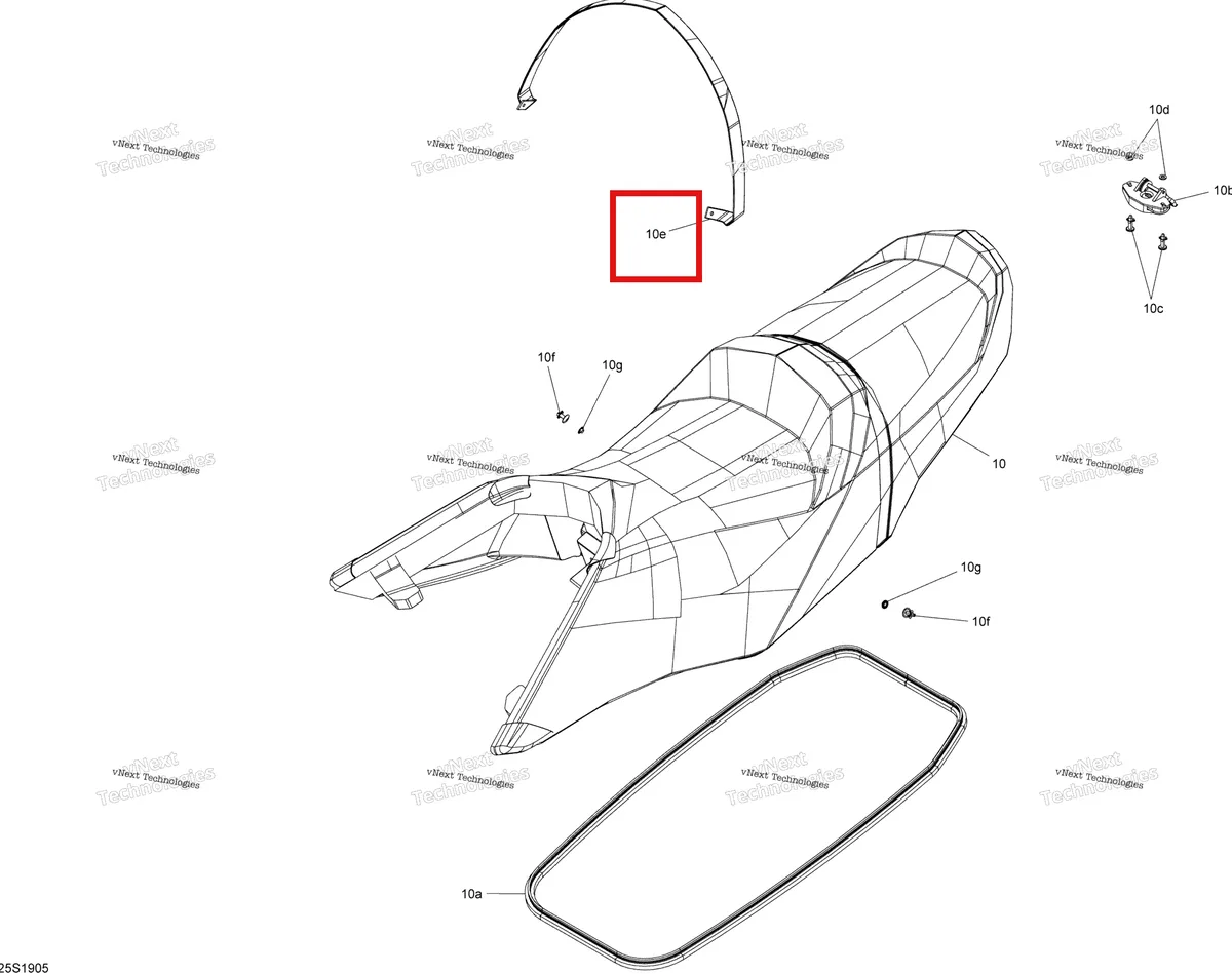 Деталь 269002526 на схеме узла 2019 Sea-Doo GTR 230 Seat