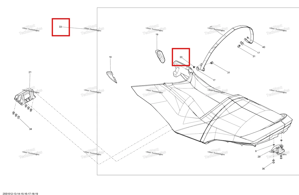 Деталь 269002770 на схеме узла 2015 Sea-Doo WAKE 155 Seat