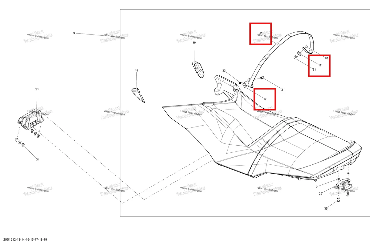 Деталь 269002794 на схеме узла 2015 Sea-Doo WAKE 155 Seat