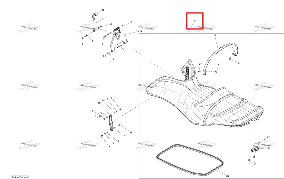 Деталь 269002919 на схеме узла 2016 Sea-Doo Wake PRO Seat