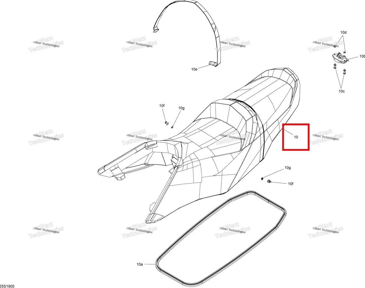 Деталь 269003057 на схеме узла 2019 Sea-Doo GTR 230 Seat
